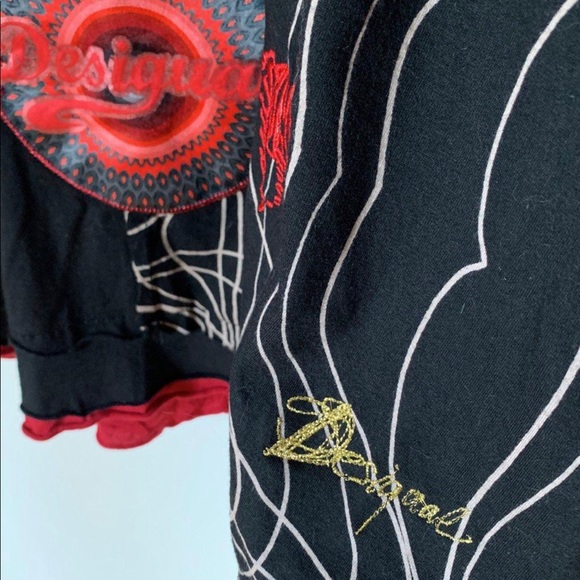 Desigual Black/Red Printed Dress - Picture 5 of 9